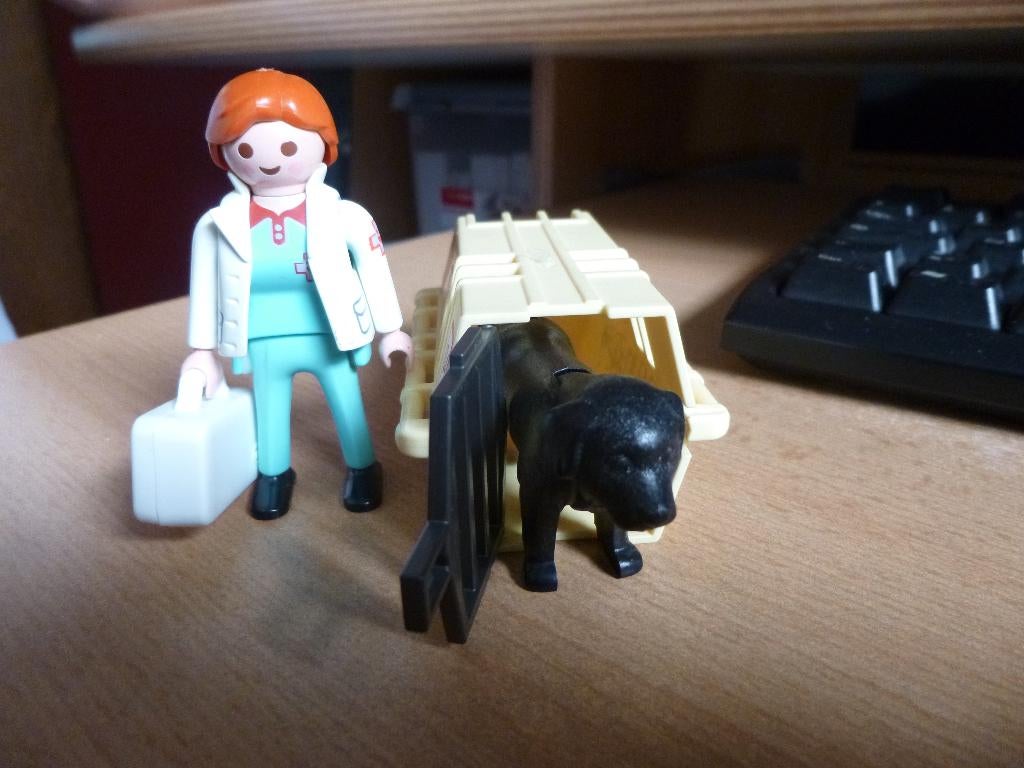 Vétérinaire-chien-cage de transport Playmobil 4317, Enlèvement ou Envoi, Utilisé