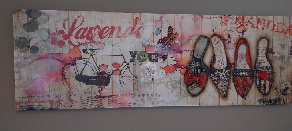 Kader op canvas 150cm50cm, Ophalen, Hout