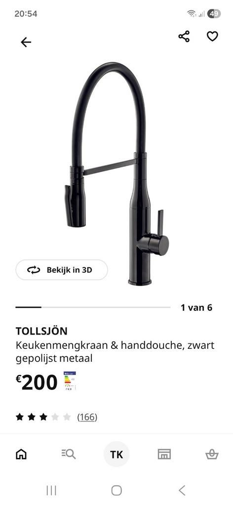 Keukenkraan  zwart, Ophalen