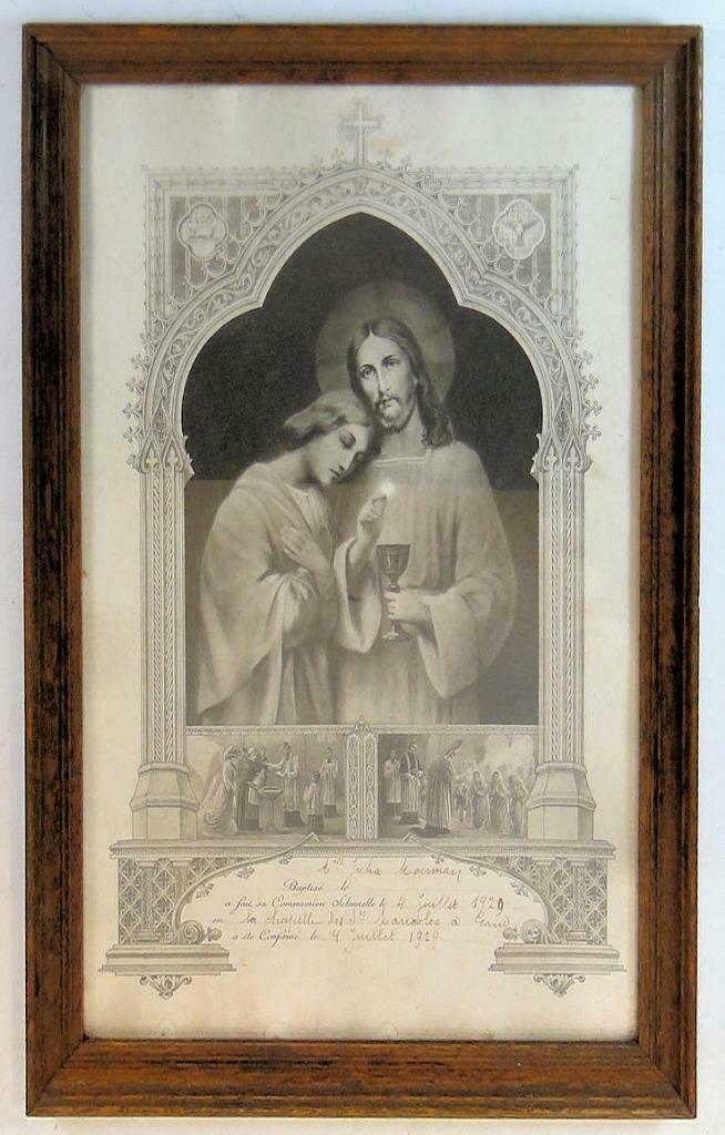 litho * Plechtige Communie - Communion Solonnelle- J Moerman, Antiek en Kunst, Ophalen of Verzenden