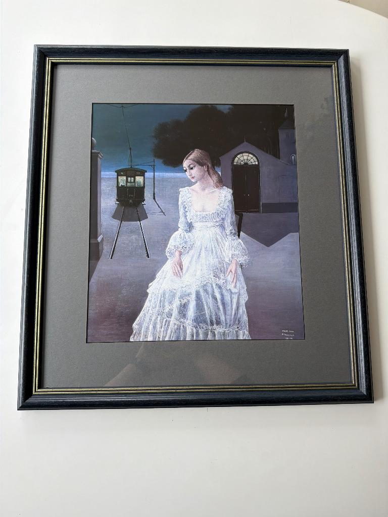 2 Delvaux poster in kader, Antiek en Kunst, Ophalen