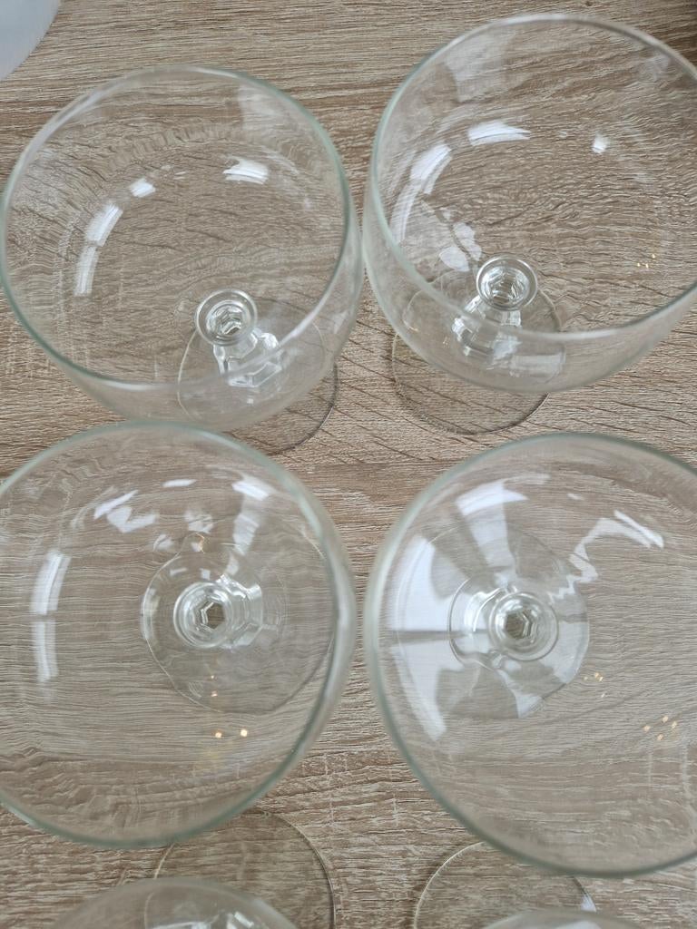 6 gin glazen, Verzamelen, Glas en Drinkglazen, Ophalen