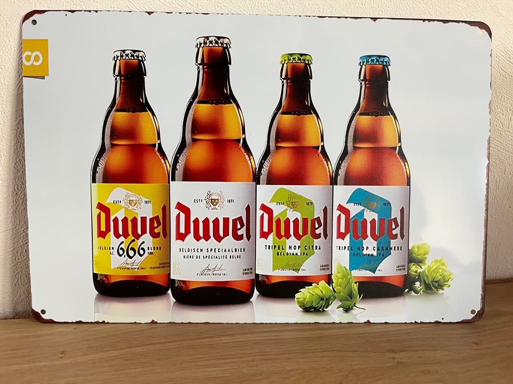 Metalen plaat van Duvel, Verzamelen, Ophalen of Verzenden, Zo goed als nieuw