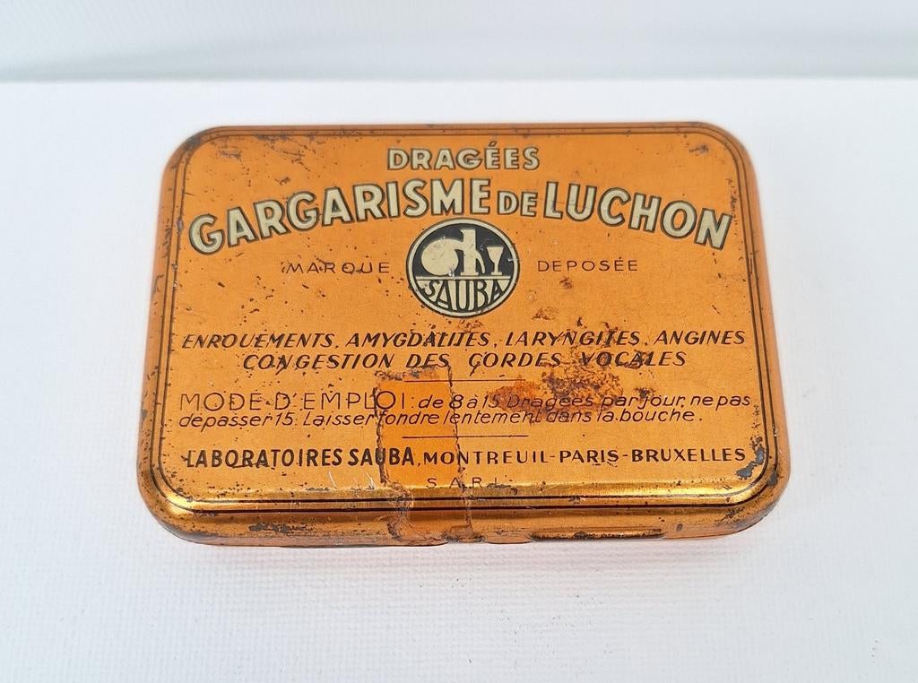 Pillendoosje blik Gargarisme de luchon laboratoires Sauba, Verzamelen, Ophalen of Verzenden