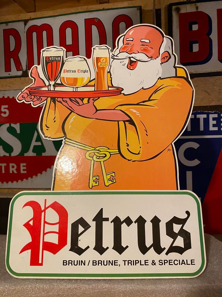 Kartonnen reclamebord petrus, Enlèvement ou Envoi, Utilisé, Panneau publicitaire