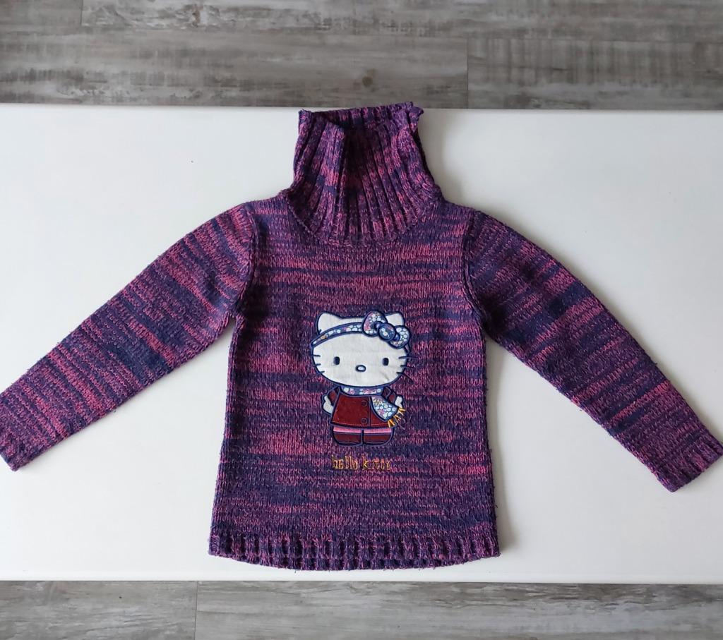 Warme meisjestrui met hoge kraag van Hello Kitty maat 128, Kinderen en Baby's, Kinderkleding | Maat 128, Ophalen, Gebruikt, C&A