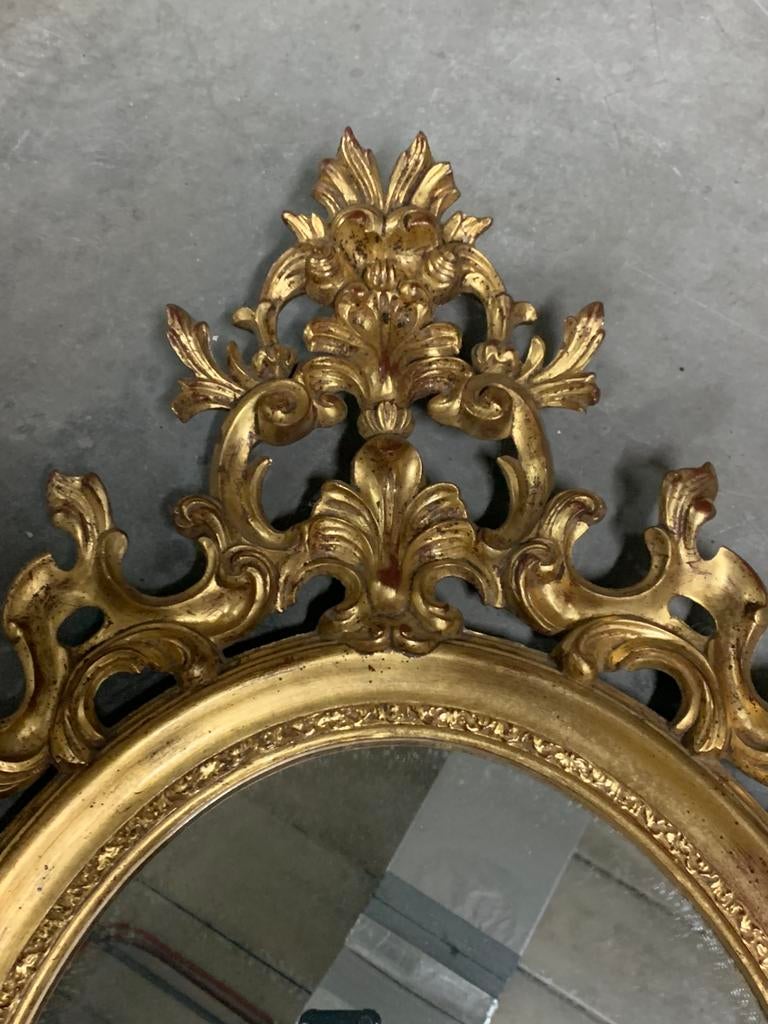 Miroir ancien avec console, Enlèvement, Ovale, 50 à 100 cm, Moins de 100 cm