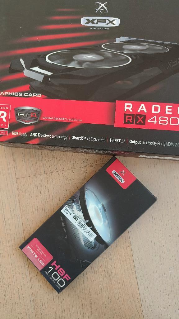 RX480 + white led fans, Informatique & Logiciels, AMD, Enlèvement ou Envoi, GDDR5, Utilisé