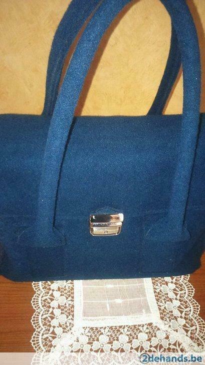 Blauwe Handtas, Handtassen en Accessoires, Tassen | Damestassen, Ophalen of Verzenden, Gebruikt