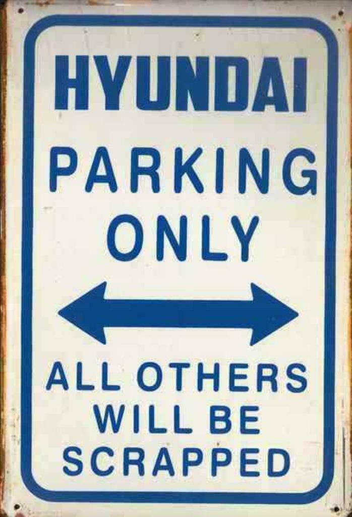 Metalen rusty-old wandplaat Hyundai Parking Only, Enlèvement ou Envoi, Neuf, Hyundai