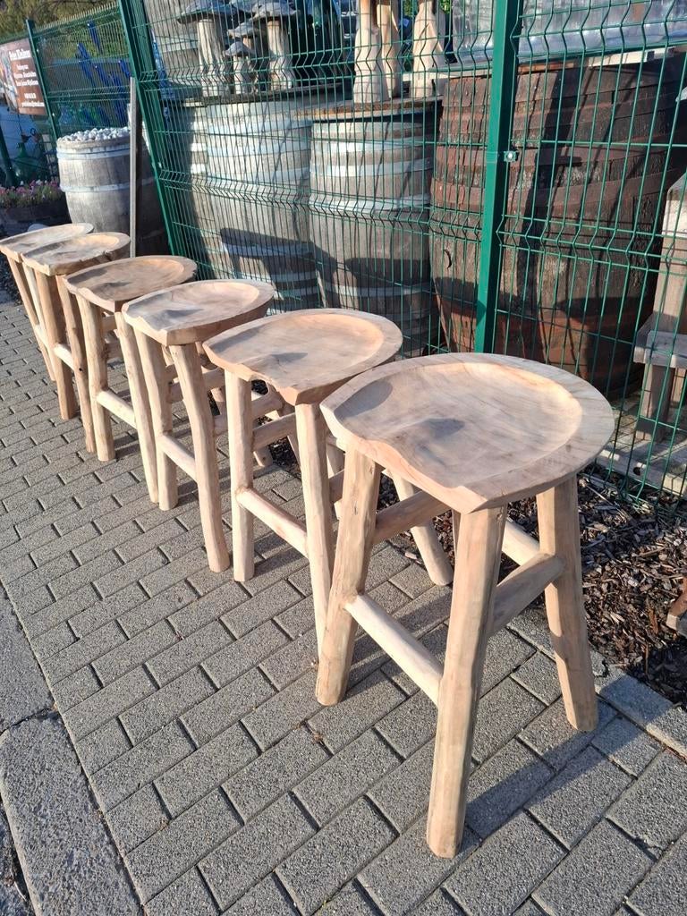 Tabourets ou chaises de jardin en bois de teck véritable pou, Maison & Meubles, Tabourets, Enlèvement