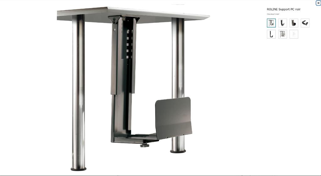 Support PC desktop - ordinateur de bureau (sous table), Informatique & Logiciels, Enlèvement, Comme neuf, Roline, Réglable en hauteur
