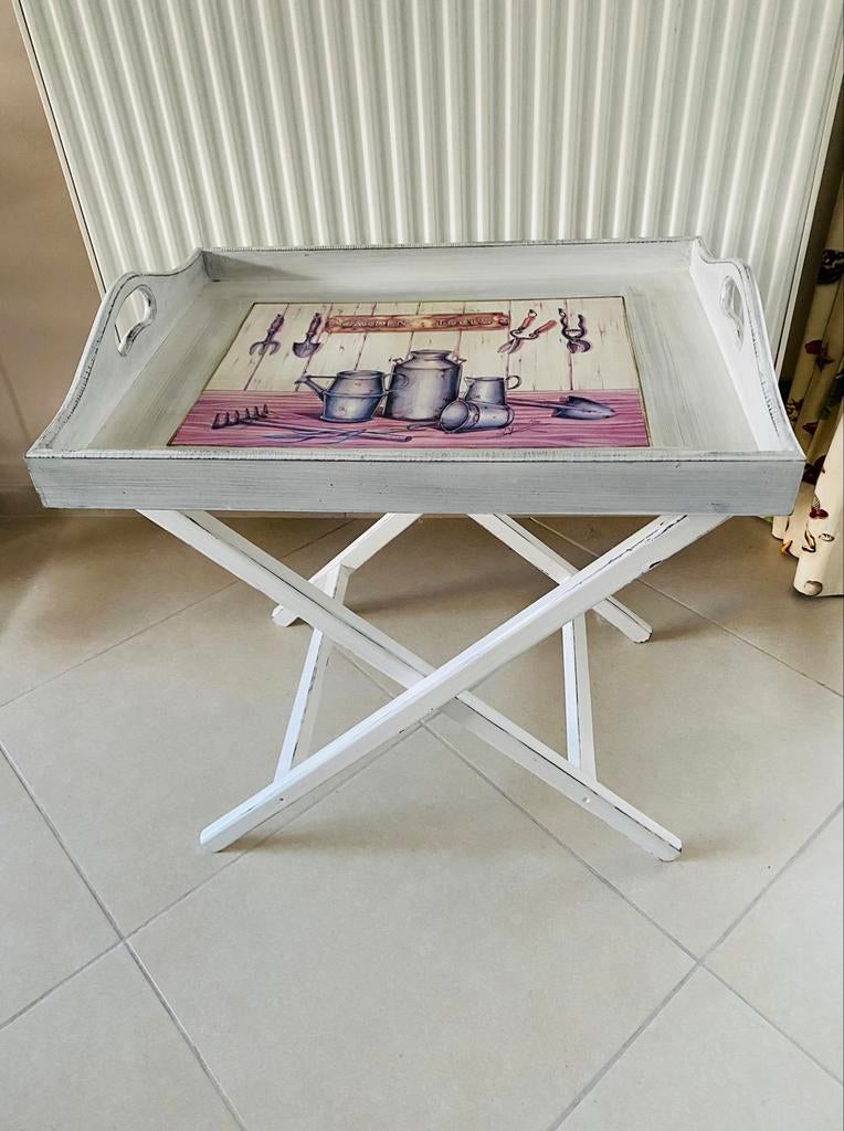 Table d’appoint - plateau desserte pliable en bois, 55 à 75 cm, 45 à 60 cm, Enlèvement, Utilisé
