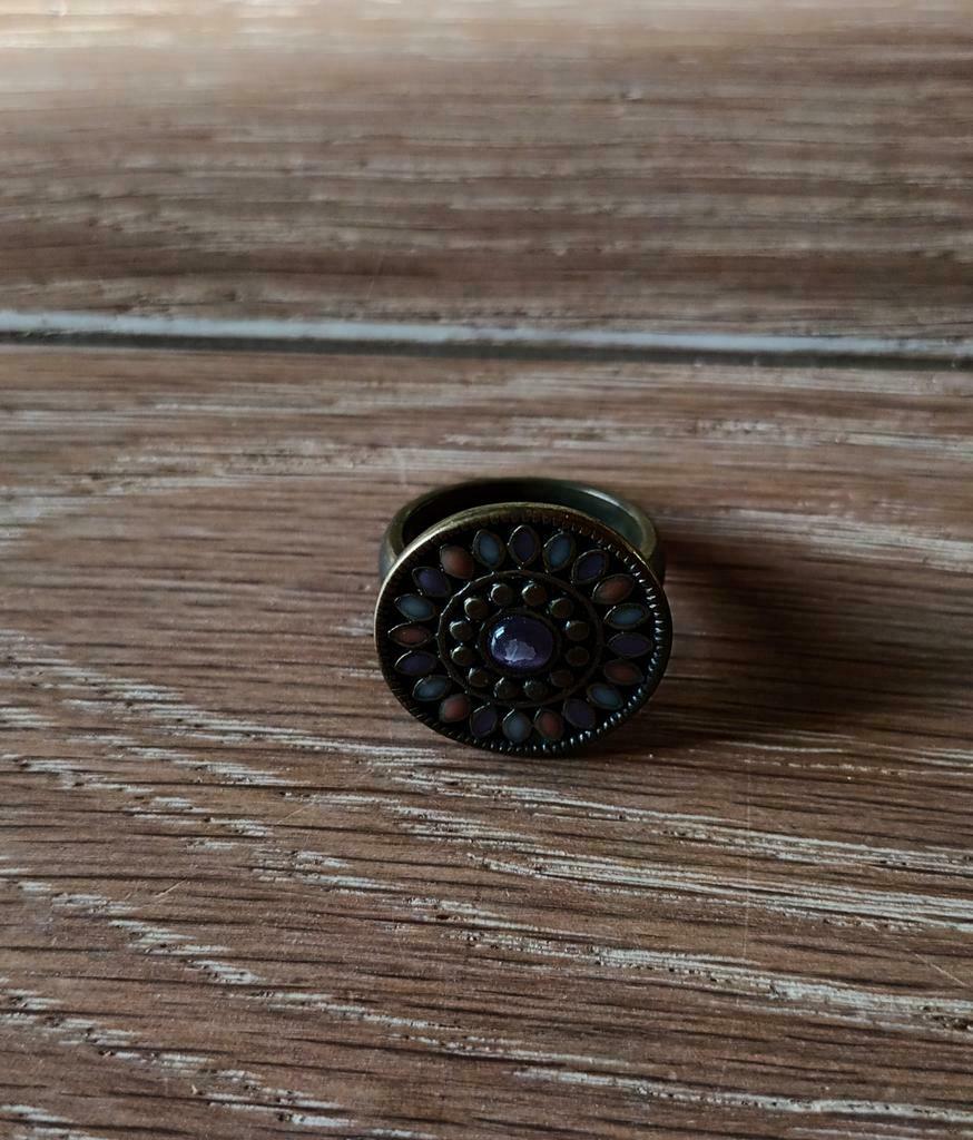 Bague cuivrée mandala, Enlèvement ou Envoi, Autres couleurs, 18 à 19, Utilisé