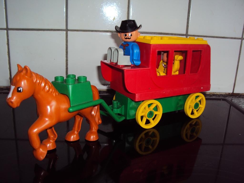 Duplo, rode postkoets, met "jonkvrouw", Ophalen of Verzenden, Duplo