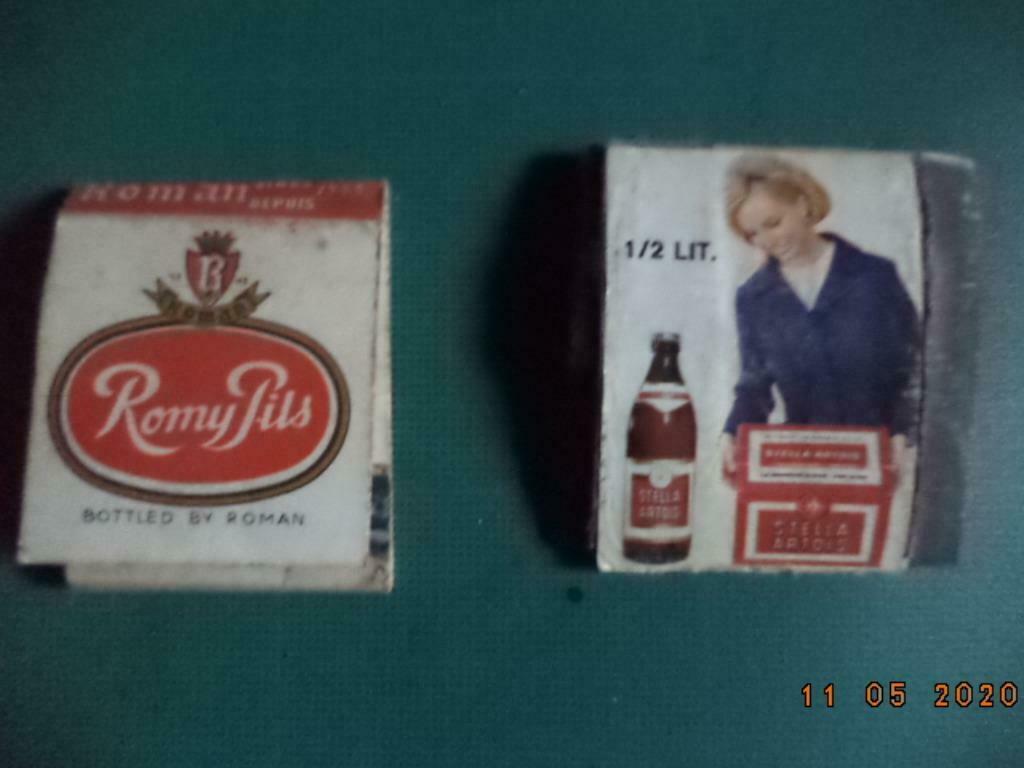 Brouwerijen: ROMY PILS en STELLA: luciferdoosje en -boekje., Verzamelen, Ophalen of Verzenden, Gebruikt