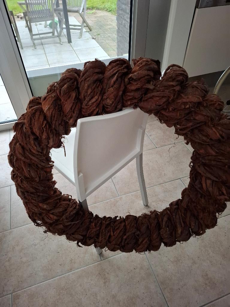 Krans 80 cm in houtschors, Ophalen, Nieuw