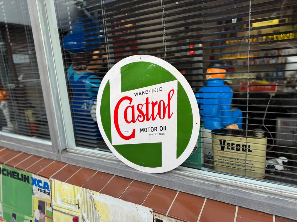 Oud Catrol reclamebord jaren 50, Verzamelen, Ophalen of Verzenden, Gebruikt, Reclamebord