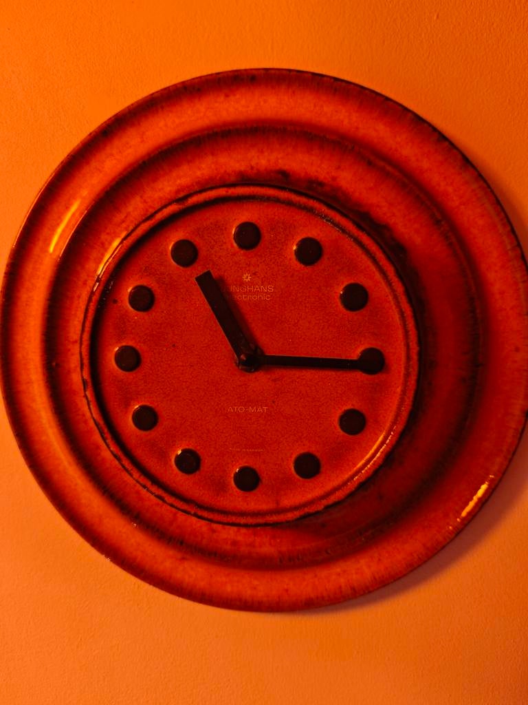 Prachtige vintage oranje klok, Antiek en Kunst, Ophalen of Verzenden