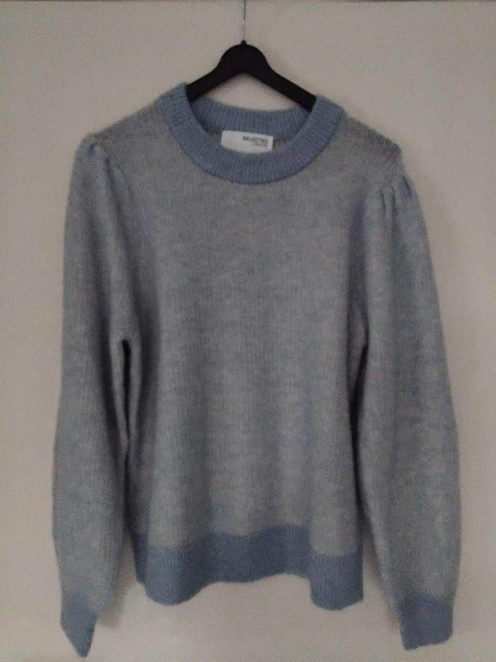 Nieuwe zachte pull ,Merino wol,lichtblauw,maat L,, Kleding | Dames, Selected-Femme, Blauw, Maat 42/44 (L), Nieuw