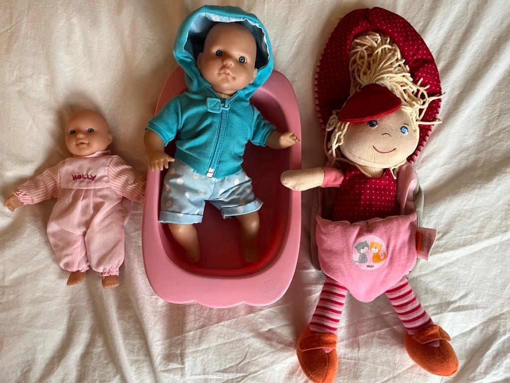 3 popjes, Kinderen en Baby's, Speelgoed | Poppen, Ophalen of Verzenden, Gebruikt