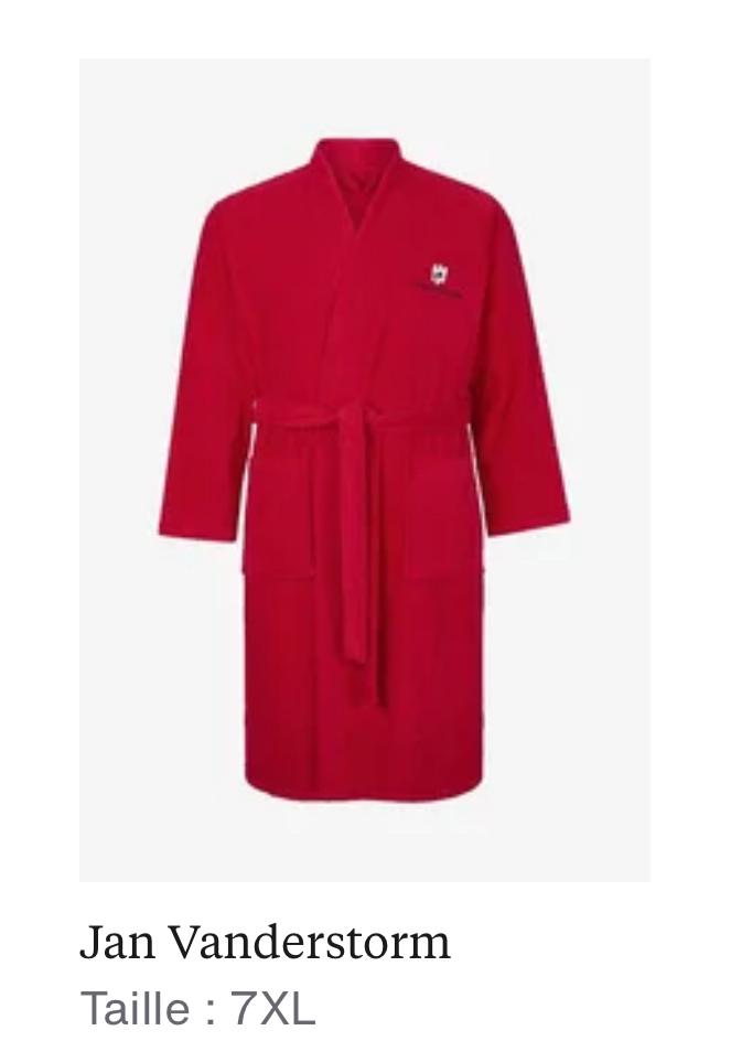 Peignoir homme 7xl éponge rouge jan vanderstorm 100%coton, Comme neuf