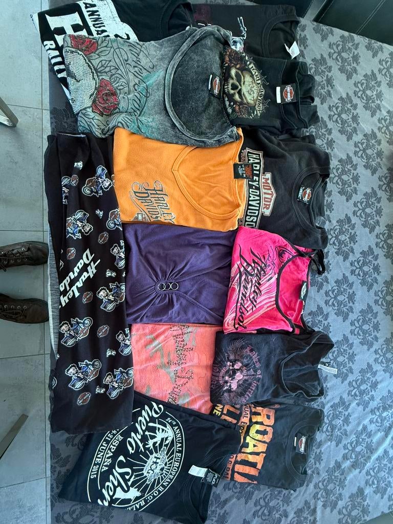 Harley T-shirt voor dames en 1 sjaalset, Motoren, Ophalen of Verzenden, Gebruikt