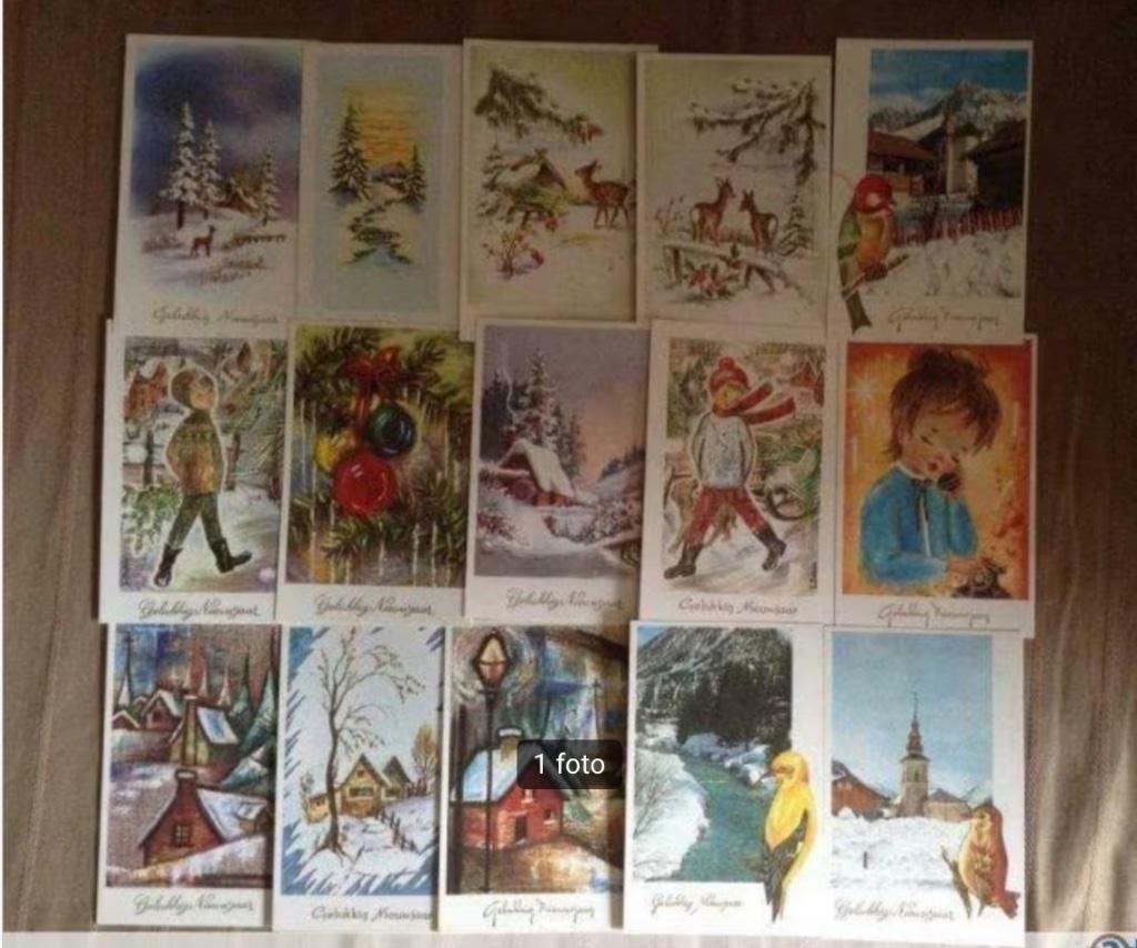 Oude kerstkaarten postkaarten thema kerst winter wenskaarten, Verzamelen, Ophalen of Verzenden