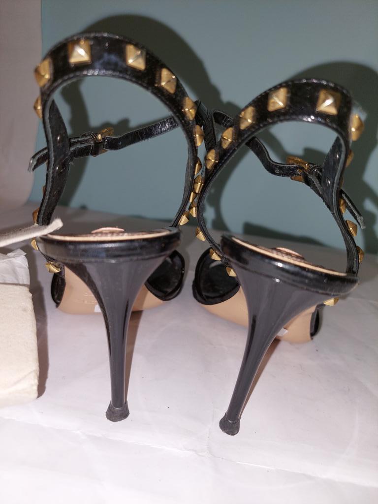 682C* GIANMARCO LORENZI luxe sandales noires full cuir (38), Chaussures à haut talons, Comme neuf, Gianmarco Lorenzi, Noir
