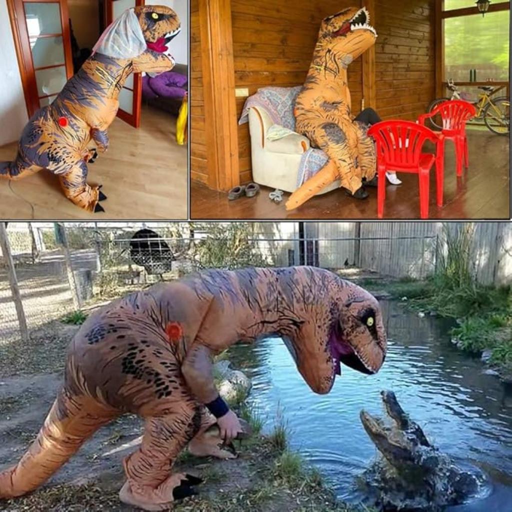 Opblaasbaar dinosauruskostuum | party kostuum | Nieuw, Overige kleuren, -, Verzenden, -