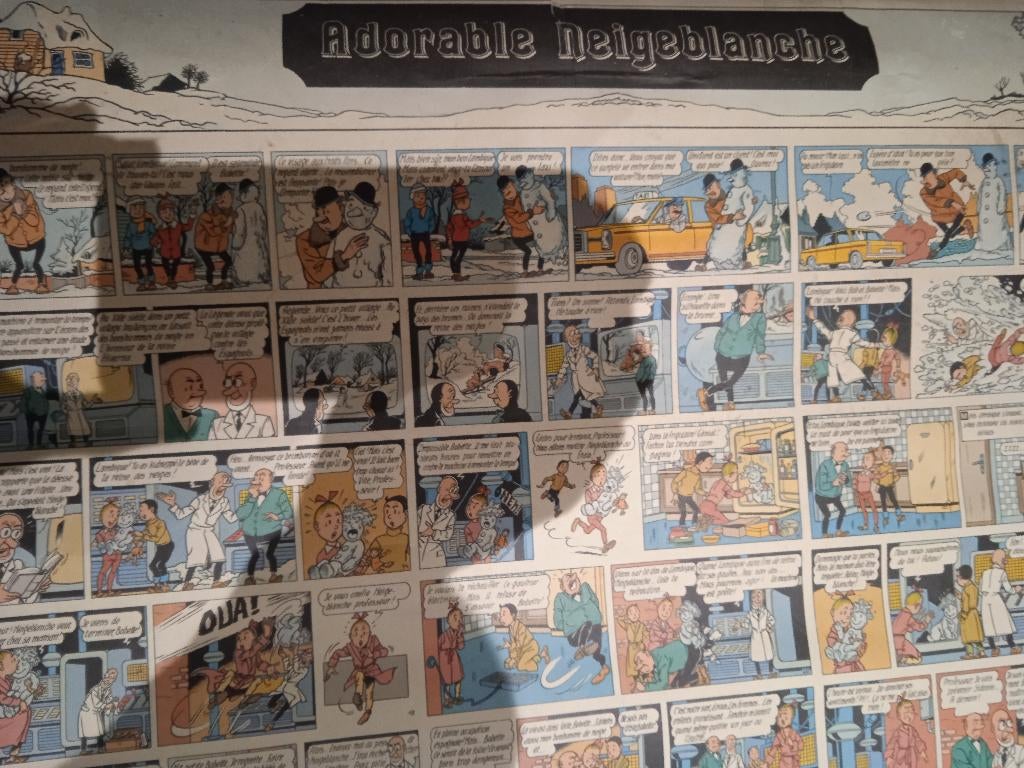 Affiche BD Bob et Bobette - Vintage - 1m25/84cm, Willy Vandersteen, Une BD, Enlèvement, Utilisé