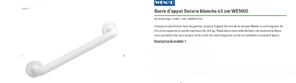 Barre d'appui pour sanitaire - Neuve, Bricolage & Construction, Enlèvement, Neuf
