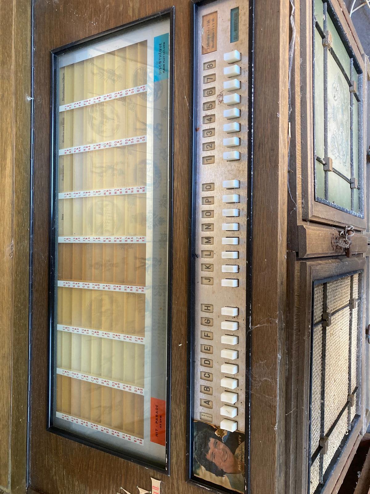 Vintage jukebox wandkast (Discothèque/Hit-Parade selector), Verzamelen, Ophalen, Gebruikt