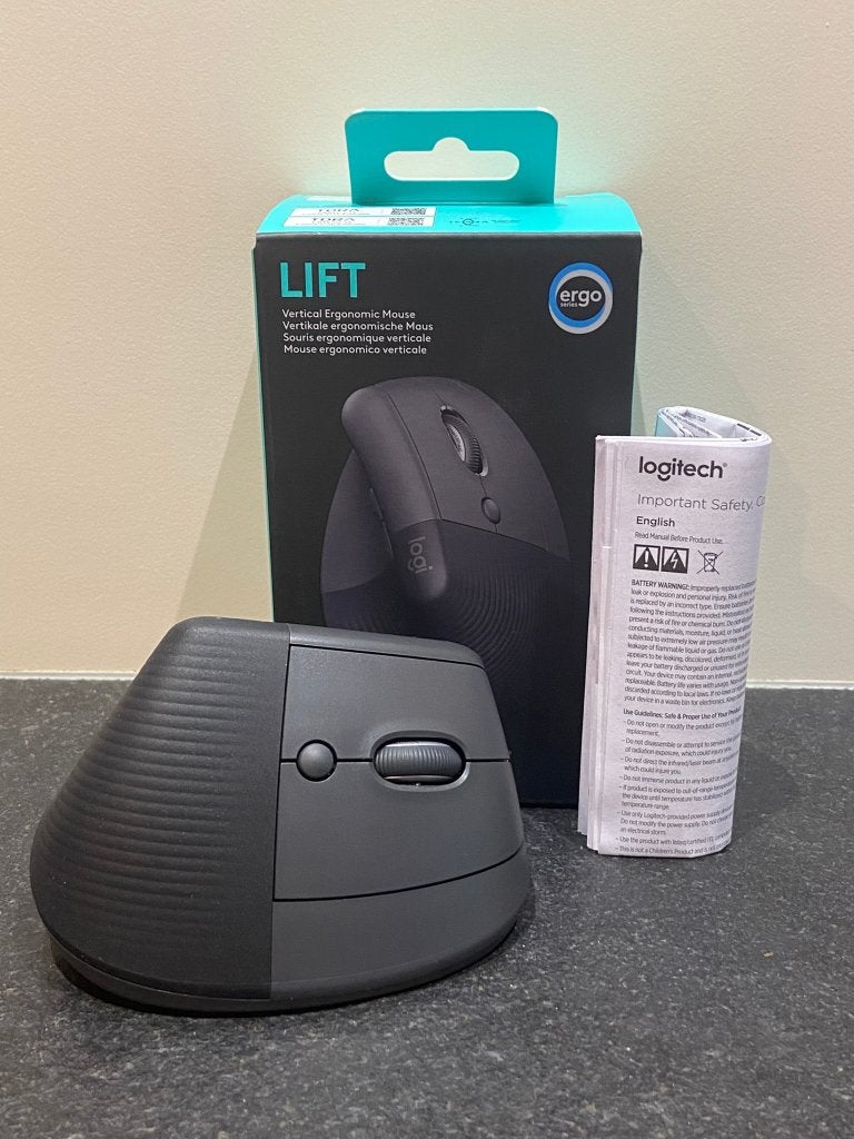 Logitech Lift verticale ergonomische muis, zwart/donkergrijs, Computers en Software, Muizen, Rechtshandig, Muis, Ergonomisch, Logitech