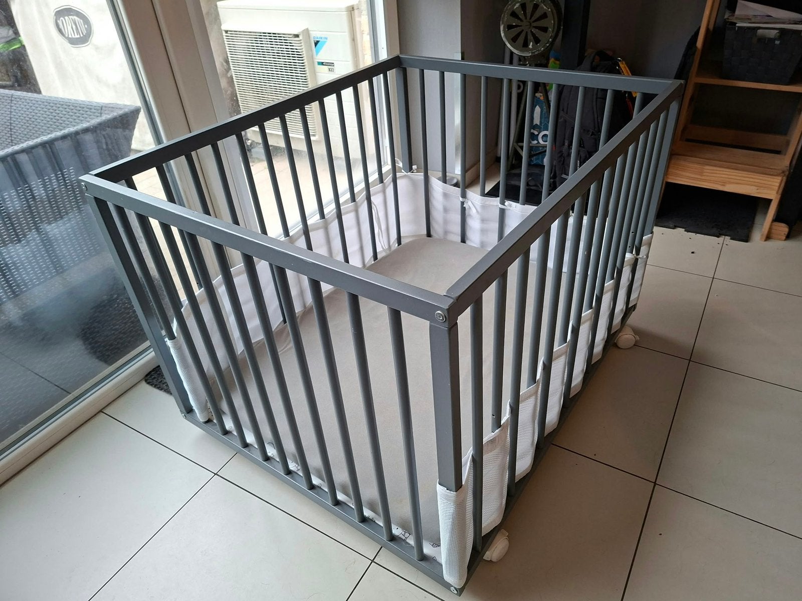 Park 80x100 met matras, Kinderen en Baby's, Ophalen, Gebruikt, Rechthoekig, In hoogte verstelbaar