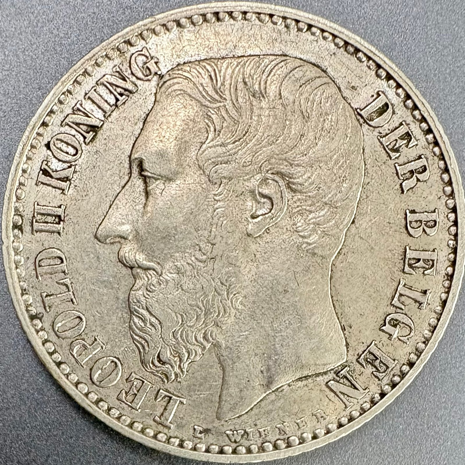 Zilver-1 Frank 1887 -Leopold II -Vlaams 'zonder punt', Verzenden, Zilver, Losse munt, Zilver