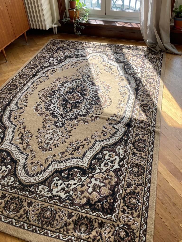Laagpolig tapijt van wol - 184 x 275, Ophalen, Beige, 150 tot 200 cm, 200 cm of meer