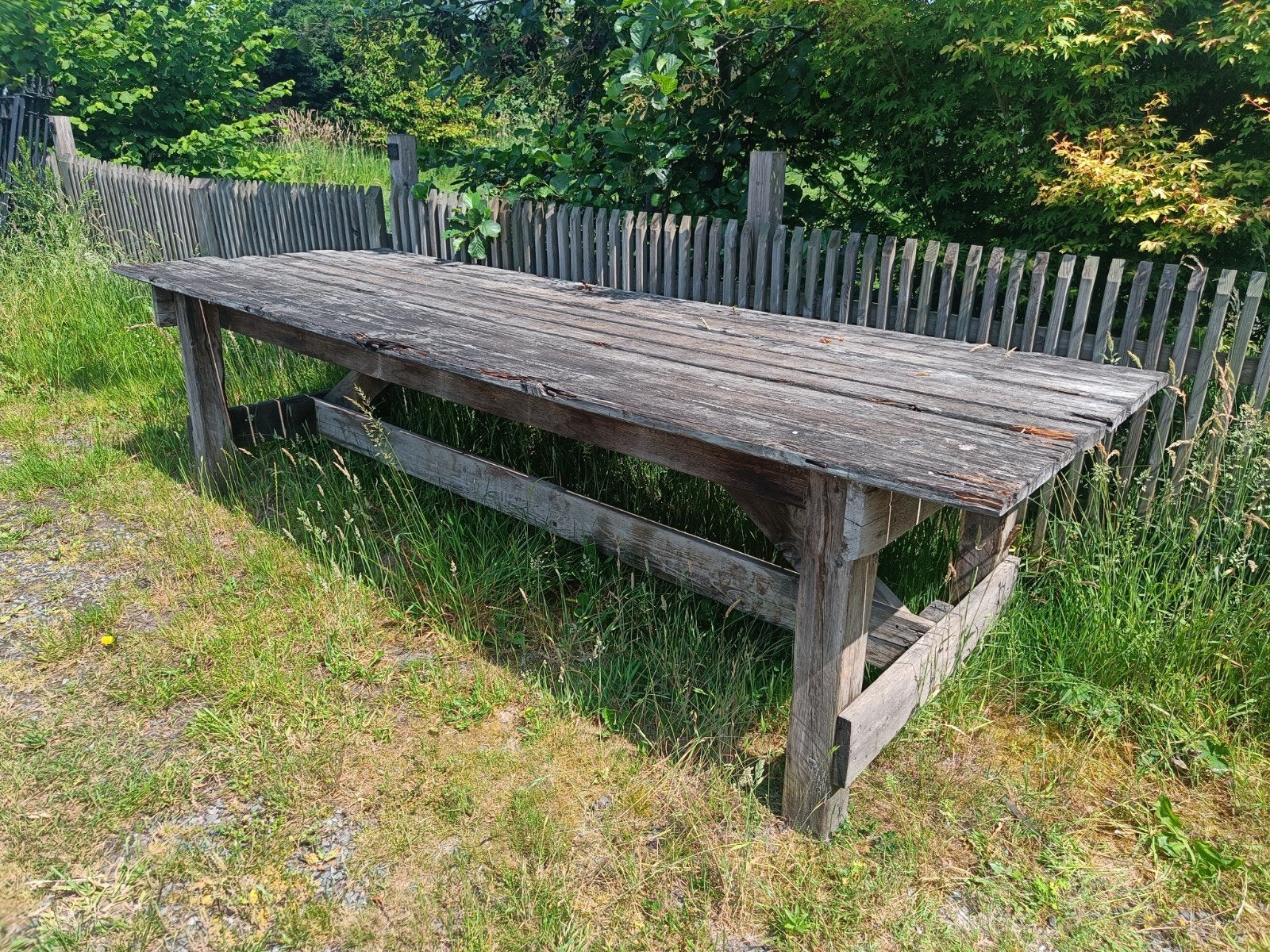 Robuuste lange tuintafel, Ophalen, Hout