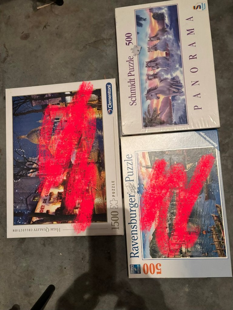 puzzels 500/1000 stukken, Enlèvement