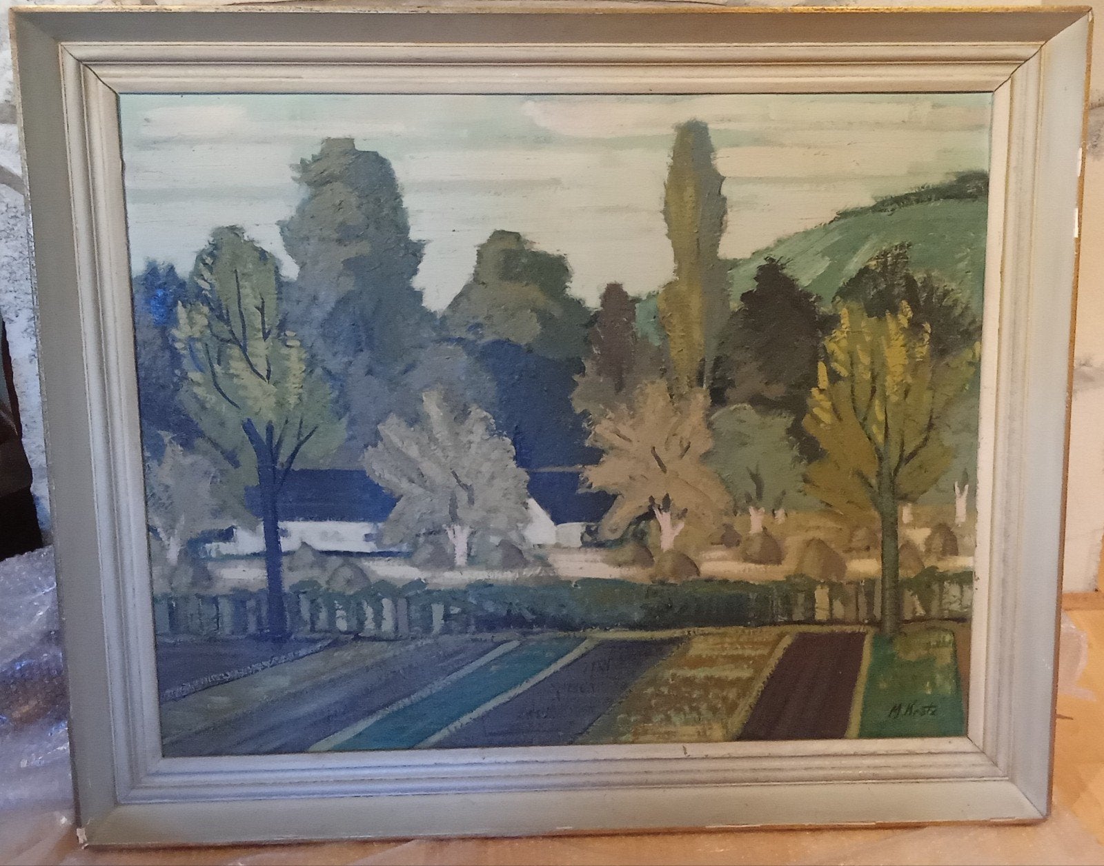 Grand Tableau Huile sur Toile – Paysage par Mathieu Kratz, Enlèvement ou Envoi, Paysage, Toile
