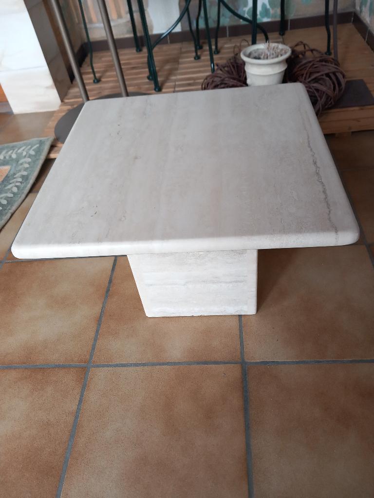 Travertin  koffietafel / bijzettafel 50x50x35, Ophalen of Verzenden