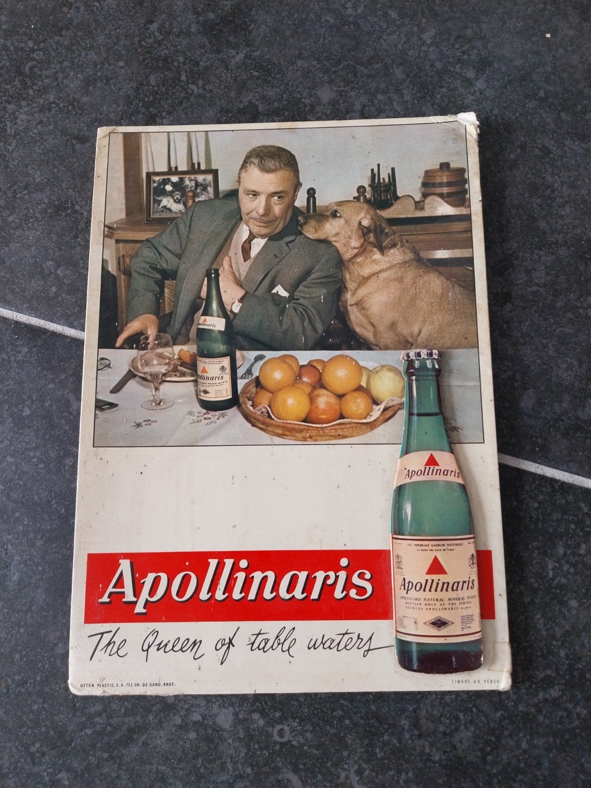 Apollinaris vintage reclame bord karton, Ophalen of Verzenden