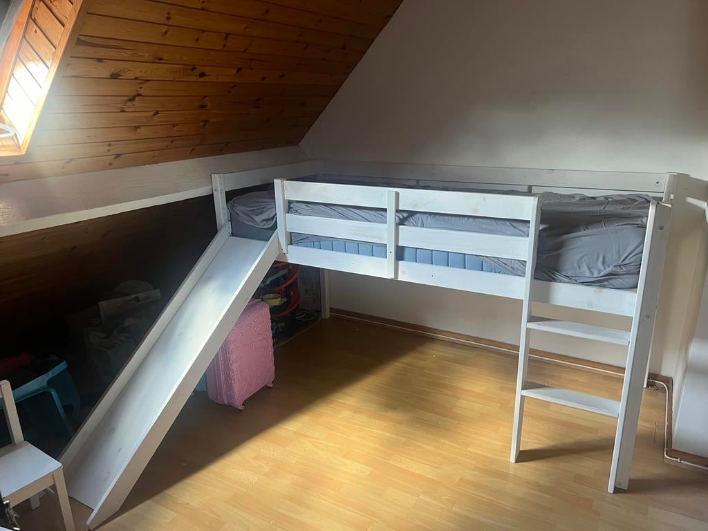 Lits cabane superposé, 90 cm, Lit mi-hauteur mezzanine, 180 à 200 cm, Enlèvement