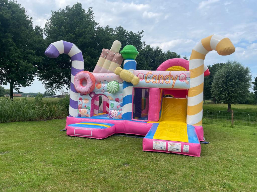Springkasteel Multiplay Candy nieuwstaat, Ophalen, Zo goed als nieuw