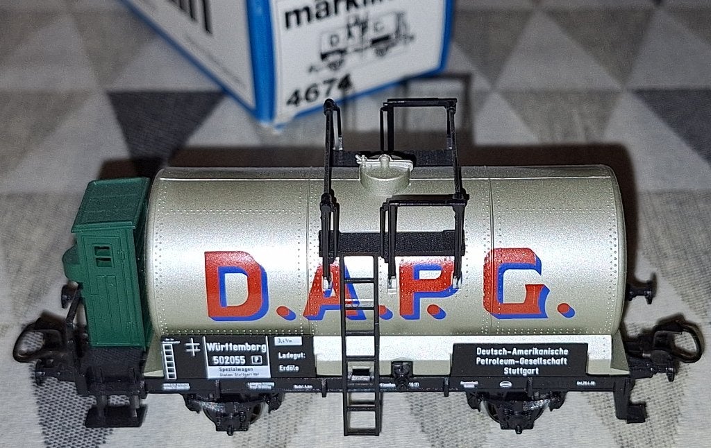 Märklin HO 4674 ketelwagen "D.A.P.G." van de K.W.St.B., Enlèvement ou Envoi, Comme neuf, Wagon, Märklin