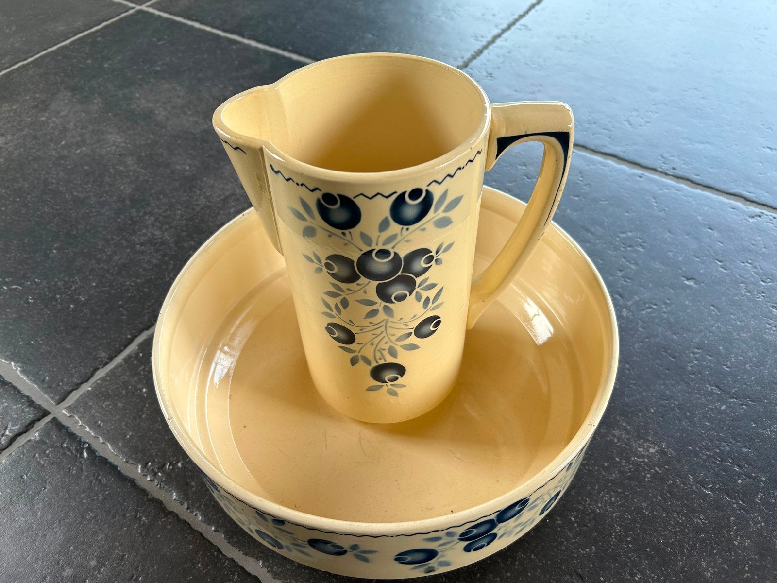 Mooie vintage set waterkan en schenkkan, Enlèvement