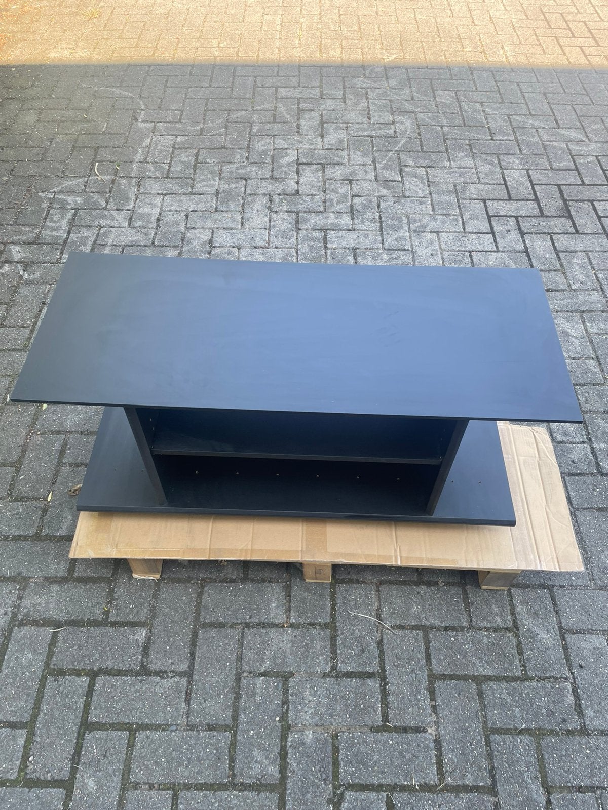Zwarte TV-meubel in goede staat, Maison & Meubles, Armoires | Mobilier de télévision, Utilisé, Enlèvement