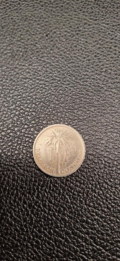 Belgisch congo 1 frank 1925 Vl., Postzegels en Munten, Munten | Afrika, Ophalen of Verzenden