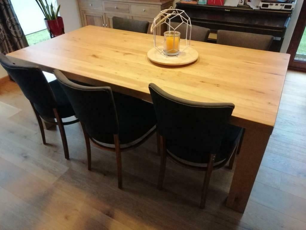 moderne, eiken eettafel 2 m lang, Huis en Inrichting, Tafels | Eettafels, 100 tot 150 cm, Eikenhout, Ophalen of Verzenden, Zo goed als nieuw
