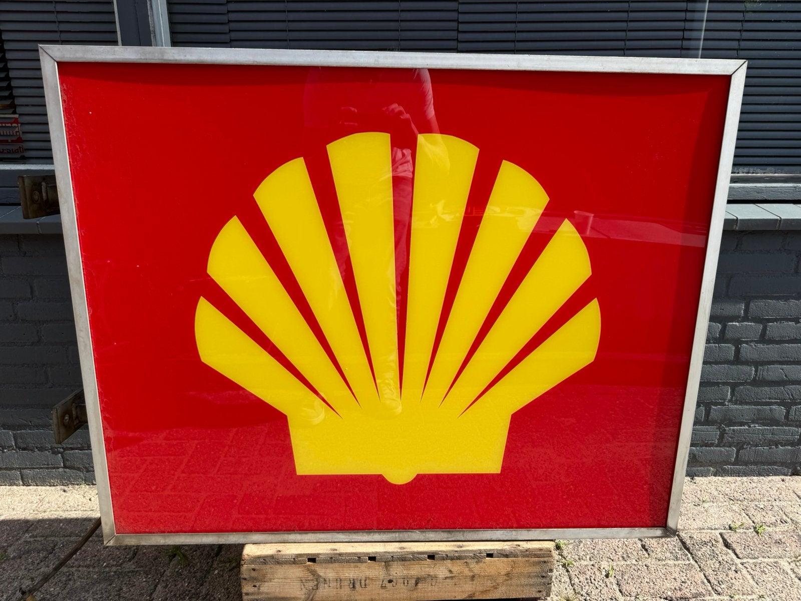 SHELL grote reclame lichtbak XL, Verzamelen, Ophalen, Gebruikt, Lichtbak of (neon) lamp